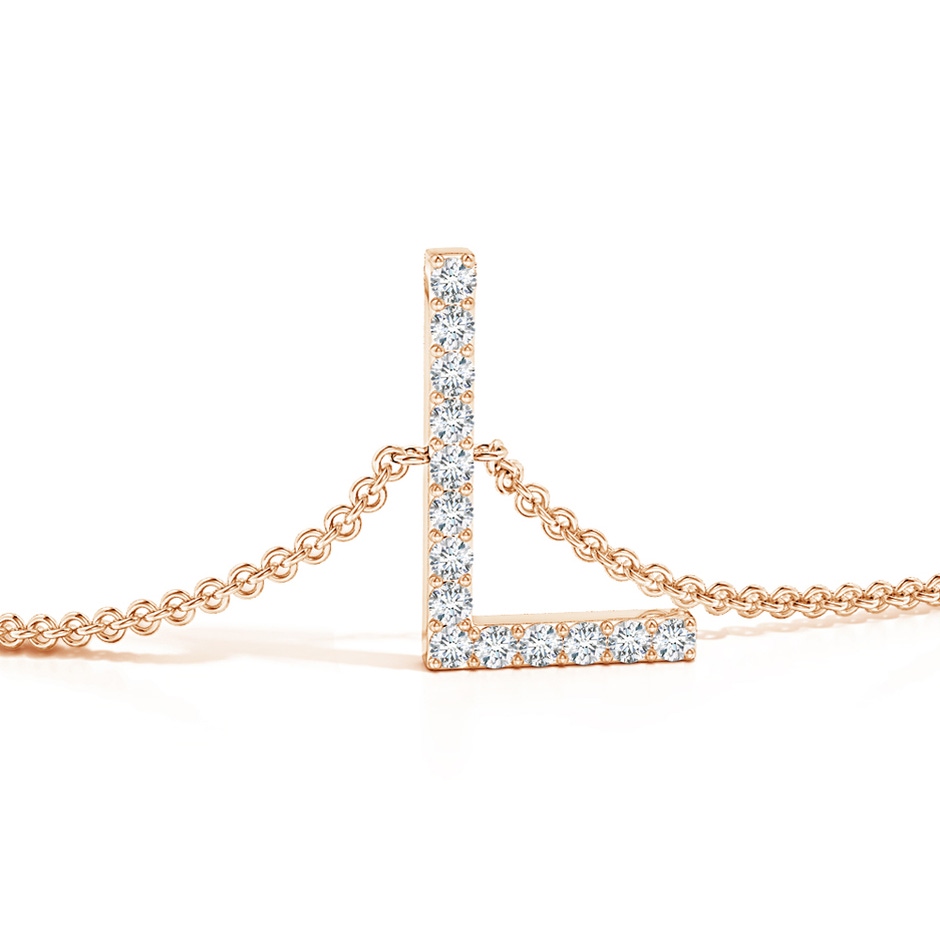 1.2mm GVS2 Prong-Set Diamond Capital "L" Initial Bracelet in Rose Gold side 1