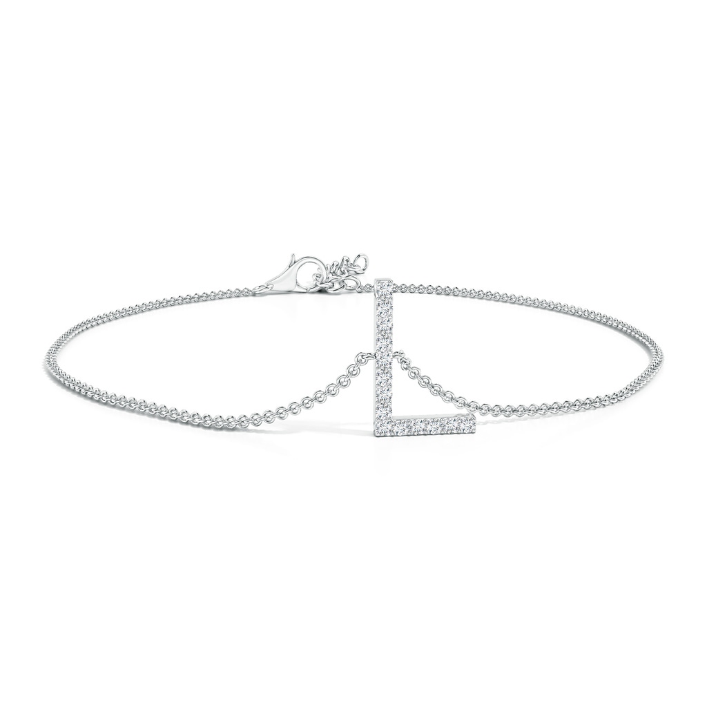 1.2mm GVS2 Prong-Set Diamond Capital "L" Initial Bracelet in White Gold