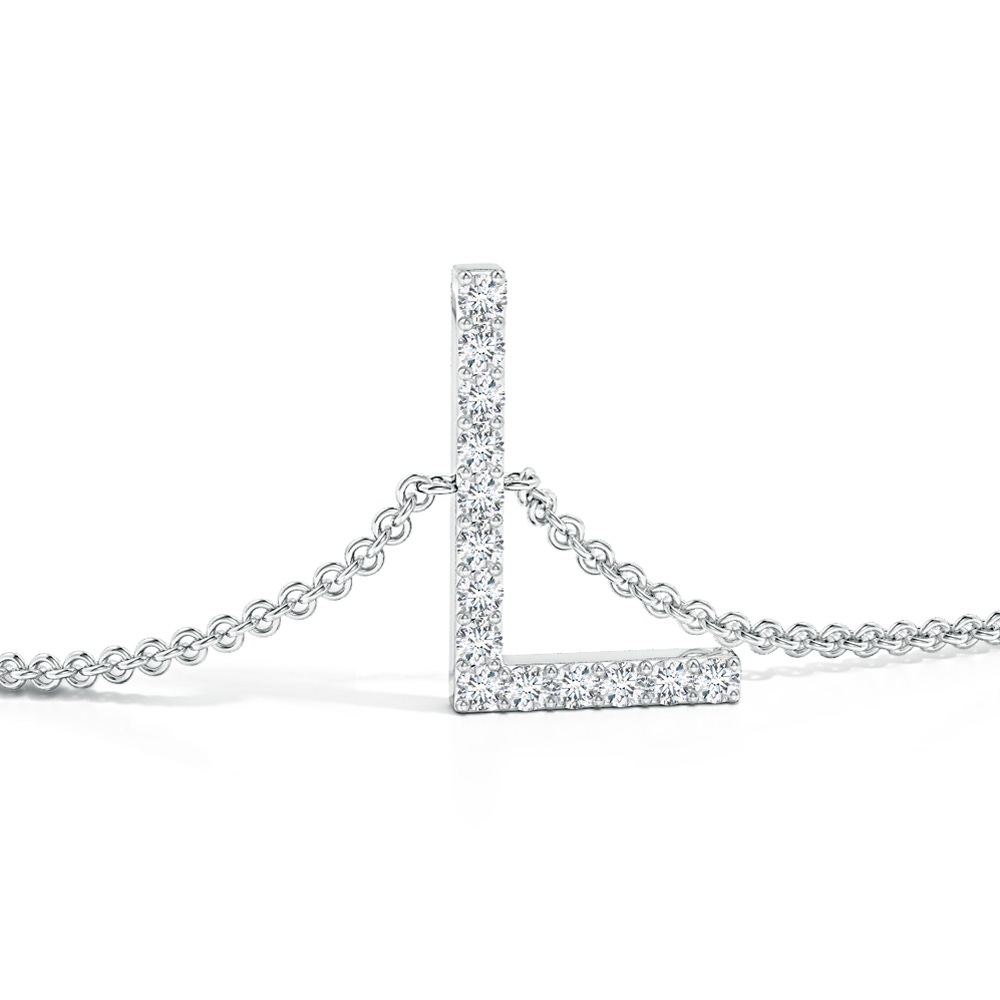 1.2mm GVS2 Prong-Set Diamond Capital "L" Initial Bracelet in White Gold - side 1