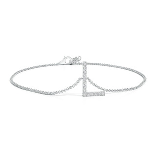 1.2mm HSI2 Prong-Set Diamond Capital "L" Initial Bracelet in White Gold