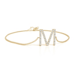 Yellow Gold M Initial Jewellery