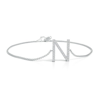 Angara 14K White Gold Capital M Initial Bracelet