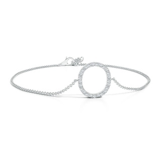 1.2mm GVS2 Prong-Set Diamond Capital "O" Initial Bracelet in White Gold