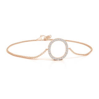 1.2mm HSI2 Prong-Set Diamond Capital "O" Initial Bracelet in Rose Gold
