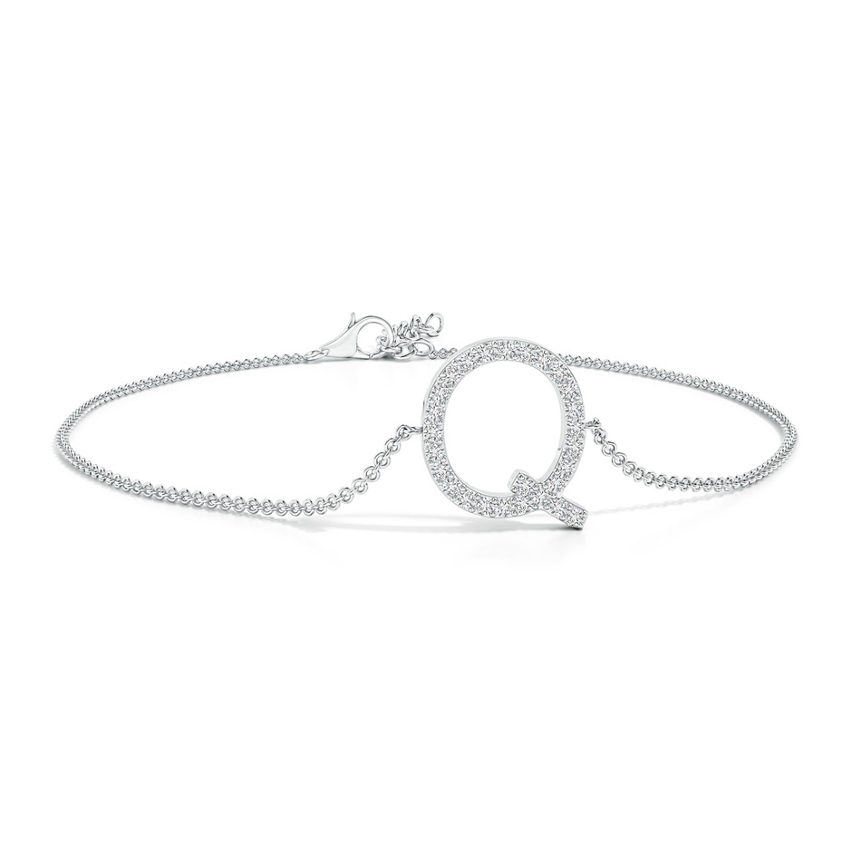 1.2mm HSI2 Prong-Set Diamond Capital "Q" Initial Bracelet in White Gold 