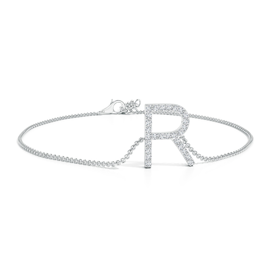 1.25mm GVS2 Prong-Set Diamond Capital "R" Initial Bracelet in White Gold 