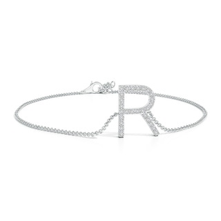 1.25mm HSI2 Prong-Set Diamond Capital "R" Initial Bracelet in White Gold