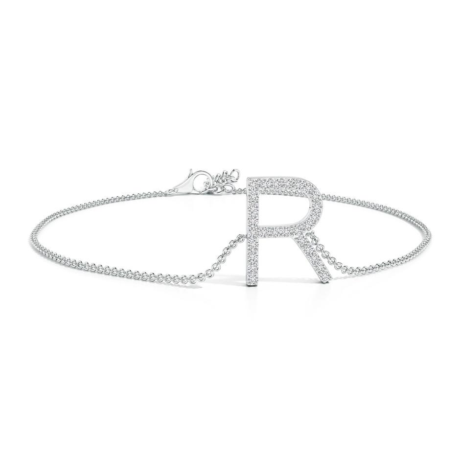 1.25mm HSI2 Prong-Set Diamond Capital "R" Initial Bracelet in White Gold 