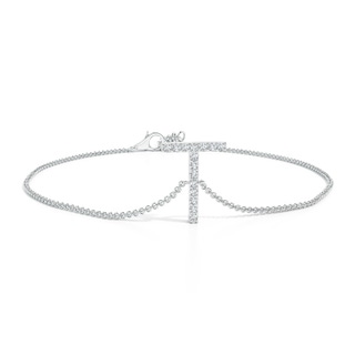 1.2mm GVS2 Prong-Set Diamond Capital "T" Initial Bracelet in White Gold