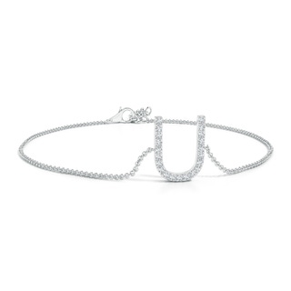 1.2mm GVS2 Prong-Set Diamond Capital "U" Initial Bracelet in White Gold