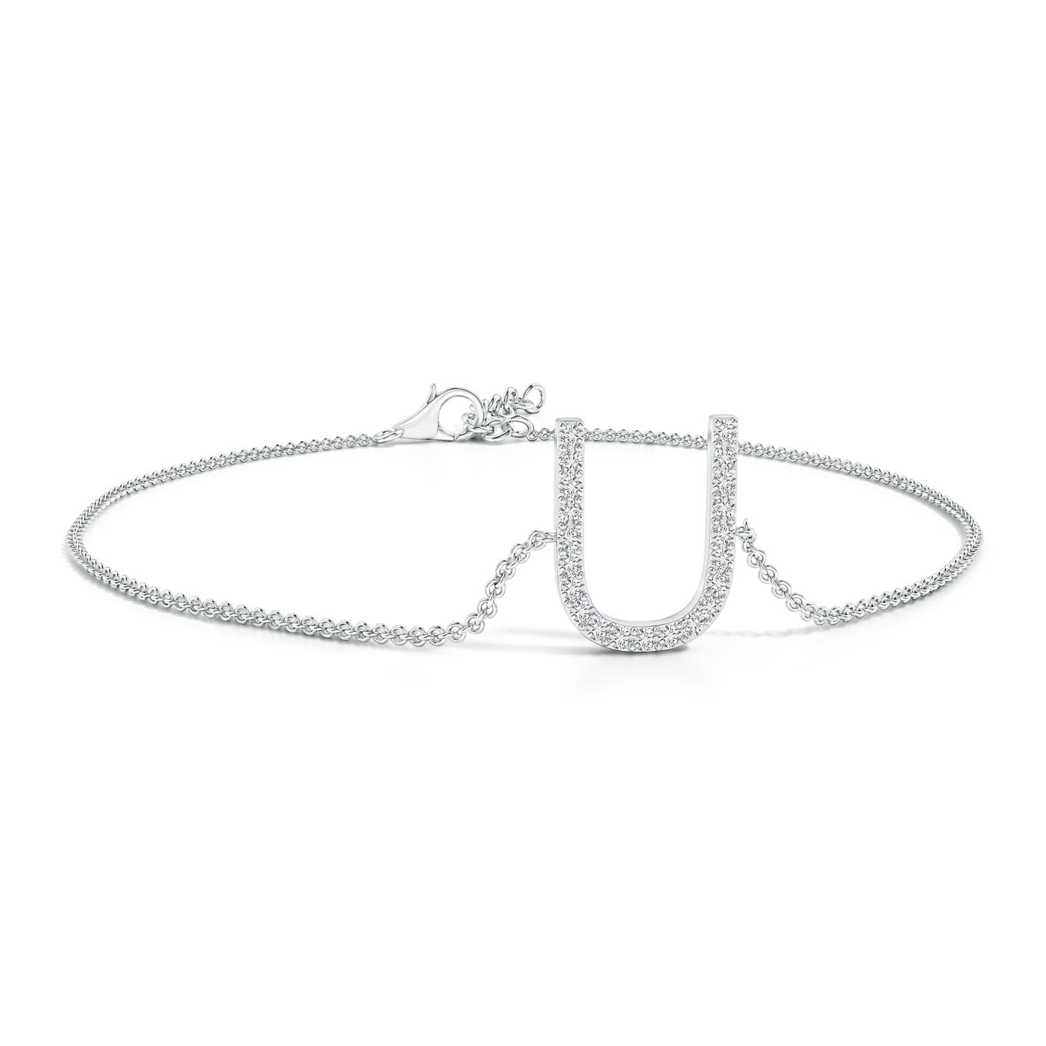 Angara 14K White Gold Capital M Initial Bracelet