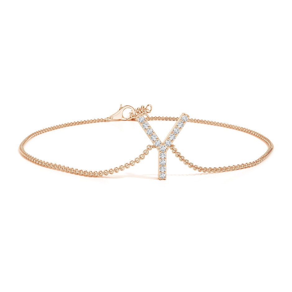 1.3mm GVS2 Prong-Set Diamond Capital "Y" Initial Bracelet in Rose Gold 