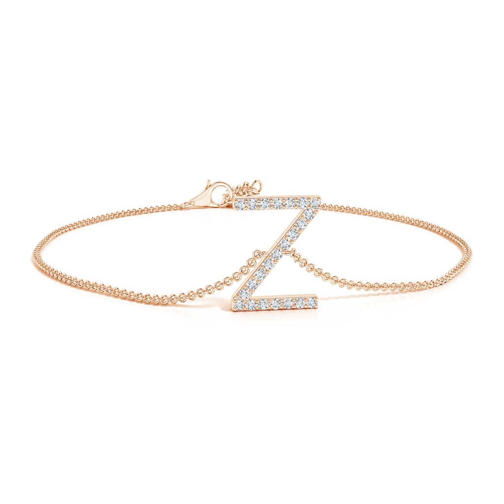 1.2mm GVS2 Prong-Set Diamond Capital "Z" Initial Bracelet in Rose Gold