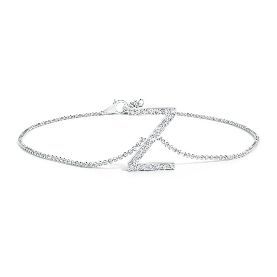 1.2mm GVS2 Prong-Set Diamond Capital "Z" Initial Bracelet in White Gold 