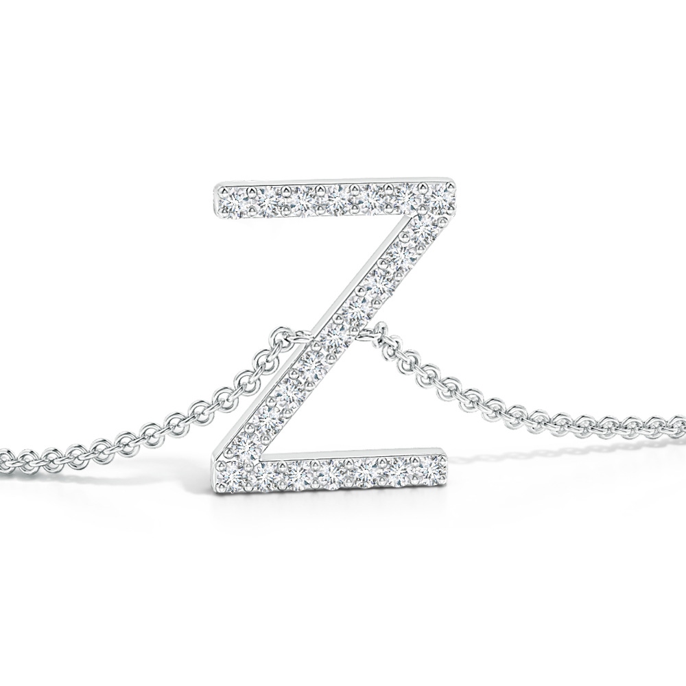 1.2mm GVS2 Prong-Set Diamond Capital "Z" Initial Bracelet in White Gold - side 1