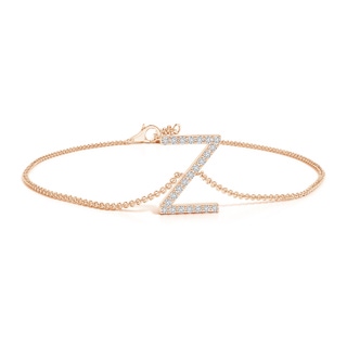 1.2mm HSI2 Prong-Set Diamond Capital "Z" Initial Bracelet in Rose Gold