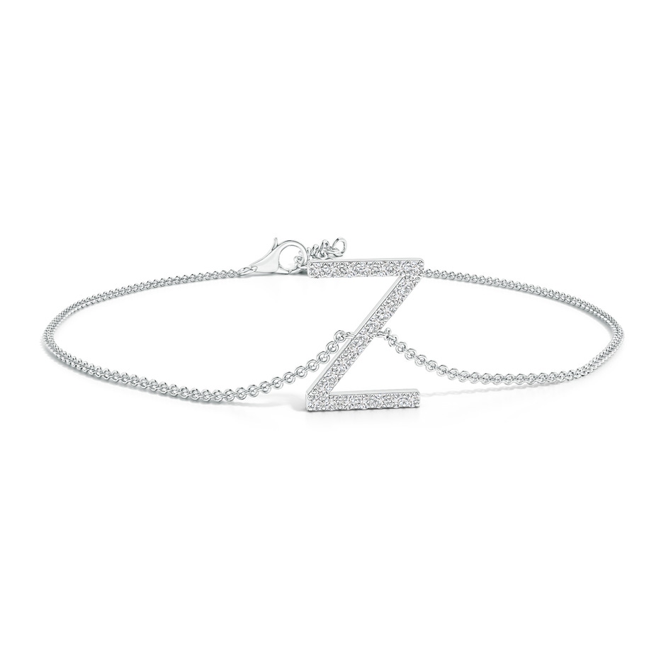 1.2mm HSI2 Prong-Set Diamond Capital "Z" Initial Bracelet in White Gold 