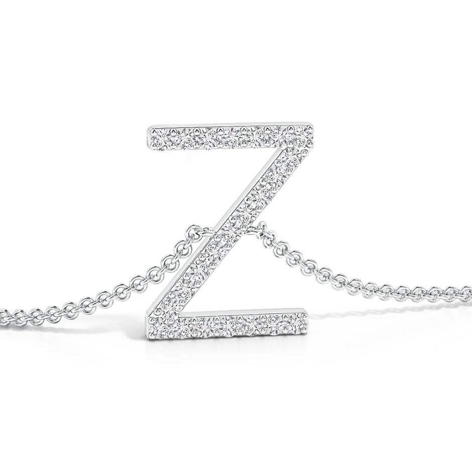 1.2mm HSI2 Prong-Set Diamond Capital "Z" Initial Bracelet in White Gold side 1