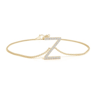 1.2mm HSI2 Prong-Set Diamond Capital "Z" Initial Bracelet in Yellow Gold