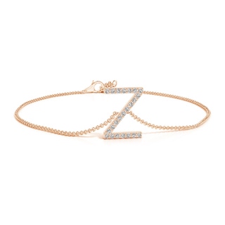 1.2mm IJI1I2 Prong-Set Diamond Capital "Z" Initial Bracelet in Rose Gold