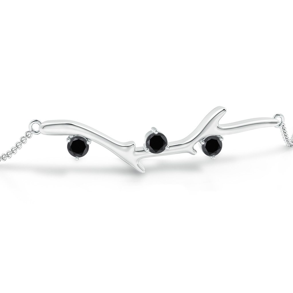 3mm AA Nature Inspired Round Black Diamond Tree Branch Bracelet in P950 Platinum - side 199