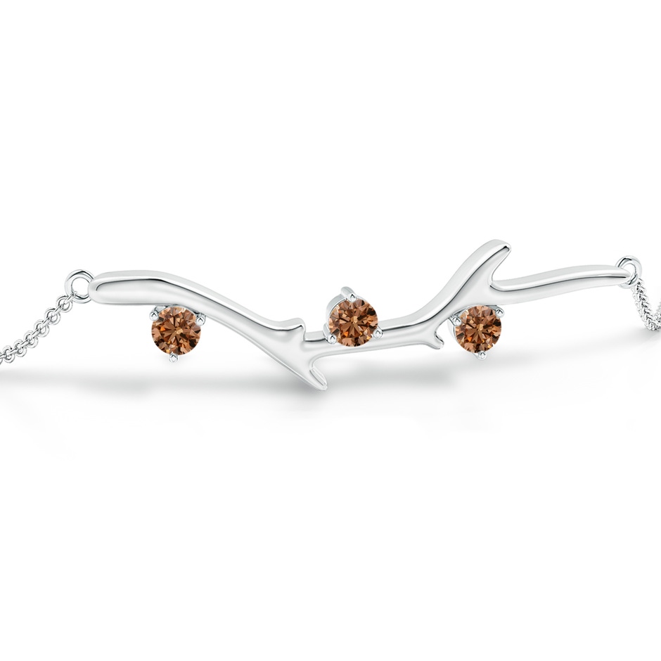 3mm AAAA Nature Inspired Round Coffee Diamond Tree Branch Bracelet in P950 Platinum Side 199