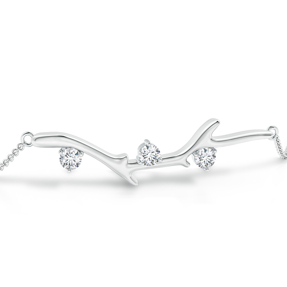 3mm GVS2 Nature Inspired Round Diamond Tree Branch Bracelet in 18K White Gold side 199