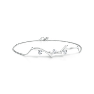 3mm GVS2 Nature Inspired Round Diamond Tree Branch Bracelet in P950 Platinum