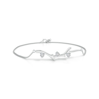 3mm HSI2 Nature Inspired Round Diamond Tree Branch Bracelet in P950 Platinum