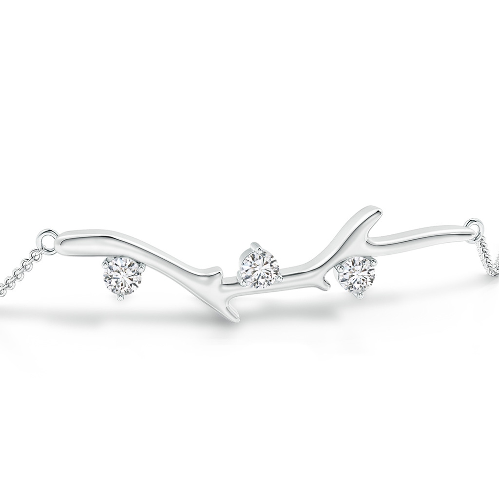 3mm HSI2 Nature Inspired Round Diamond Tree Branch Bracelet in White Gold Side 199