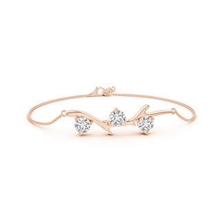 5.1mm HSI2 Nature Inspired Round Diamond Tree Branch Bracelet in Rose Gold