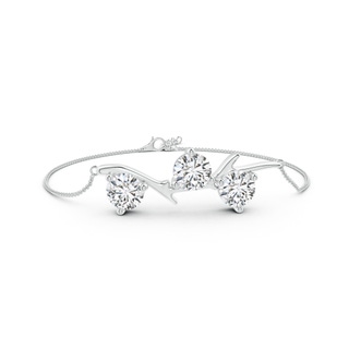 7.4mm HSI2 Nature Inspired Round Diamond Tree Branch Bracelet in P950 Platinum