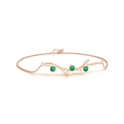Chain Rose Gold Emerald Bracelets