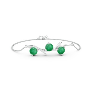 6mm A Nature Inspired Round Emerald Tree Branch Bracelet in P950 Platinum