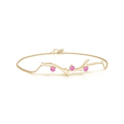 Fashion Yellow Gold Pink Sapphire Bracelets