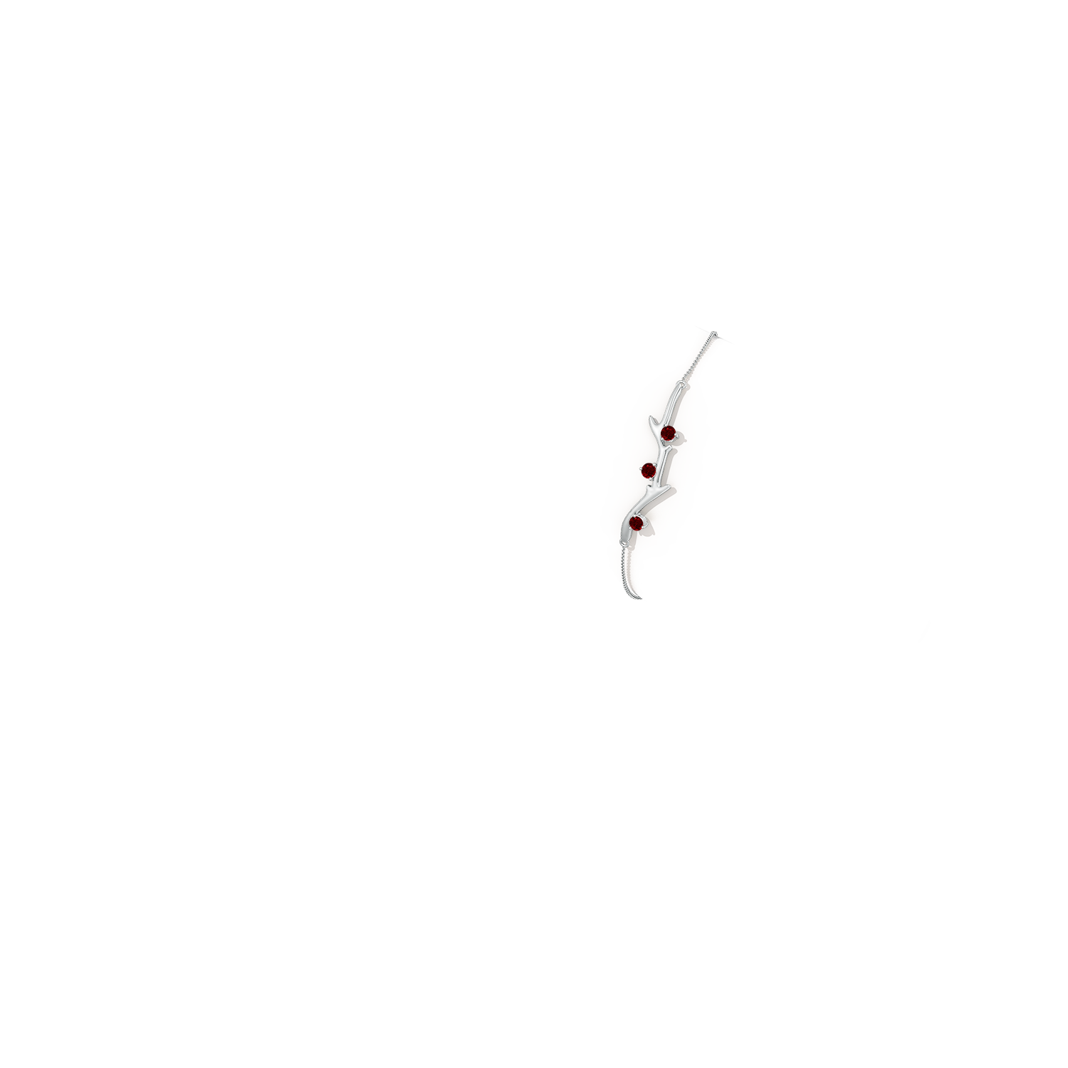 3mm AAAA Nature Inspired Round Ruby Tree Branch Bracelet in P950 Platinum - body_arm