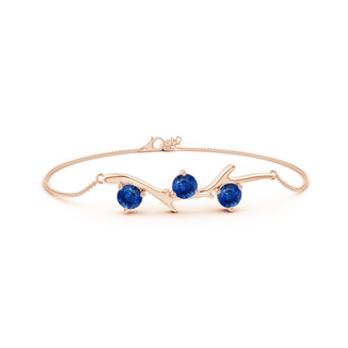 5mm AAA Nature Inspired Round Sapphire Tree Branch Bracelet in Rose Gold