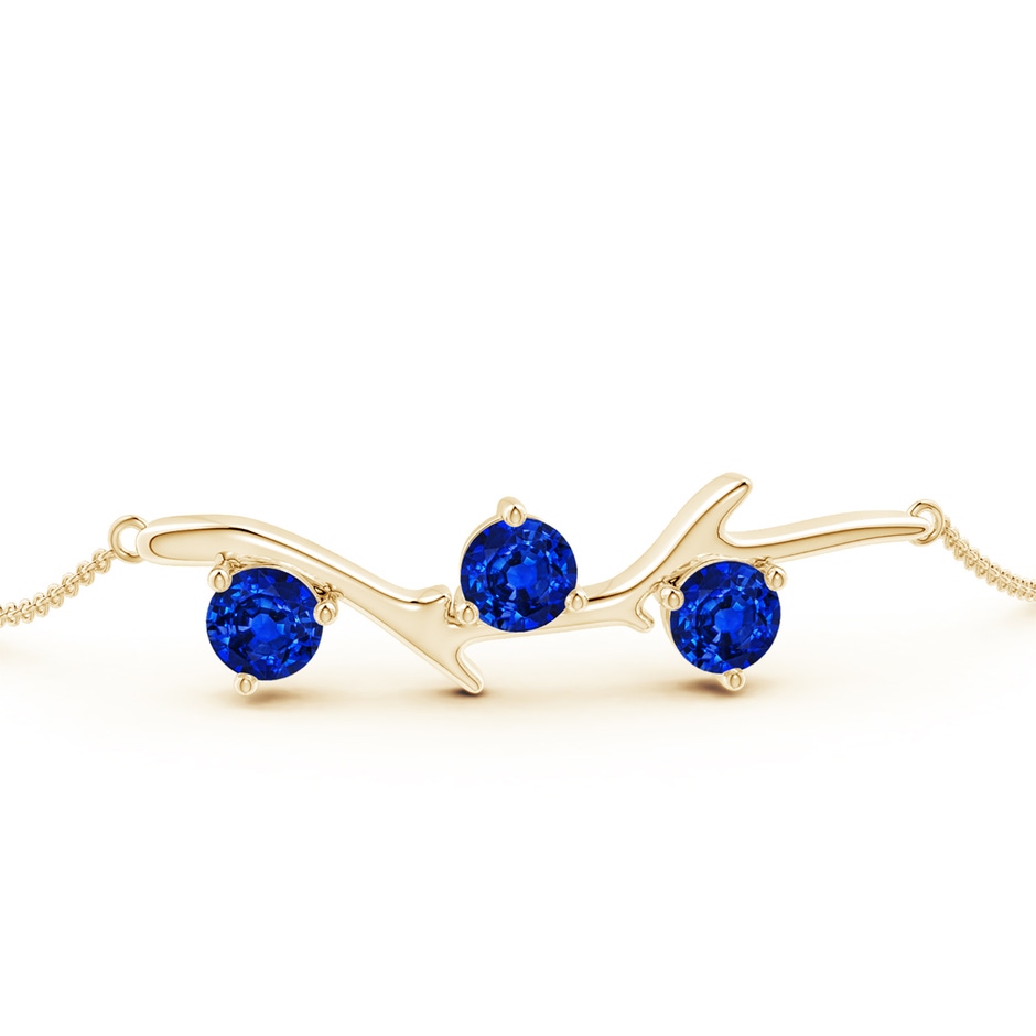 5mm Lab-Grown Nature Inspired Round Sapphire Tree Branch Bracelet in Yellow Gold side 199