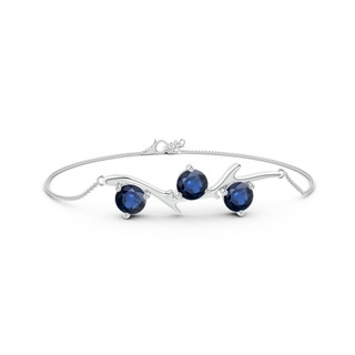 6mm AA Nature Inspired Round Sapphire Tree Branch Bracelet in P950 Platinum