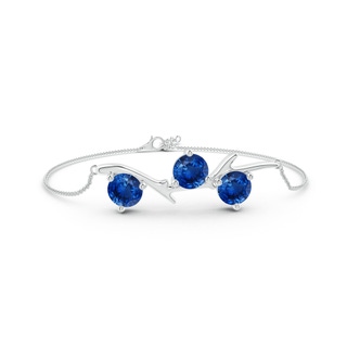 7mm AAA Nature Inspired Round Sapphire Tree Branch Bracelet in P950 Platinum