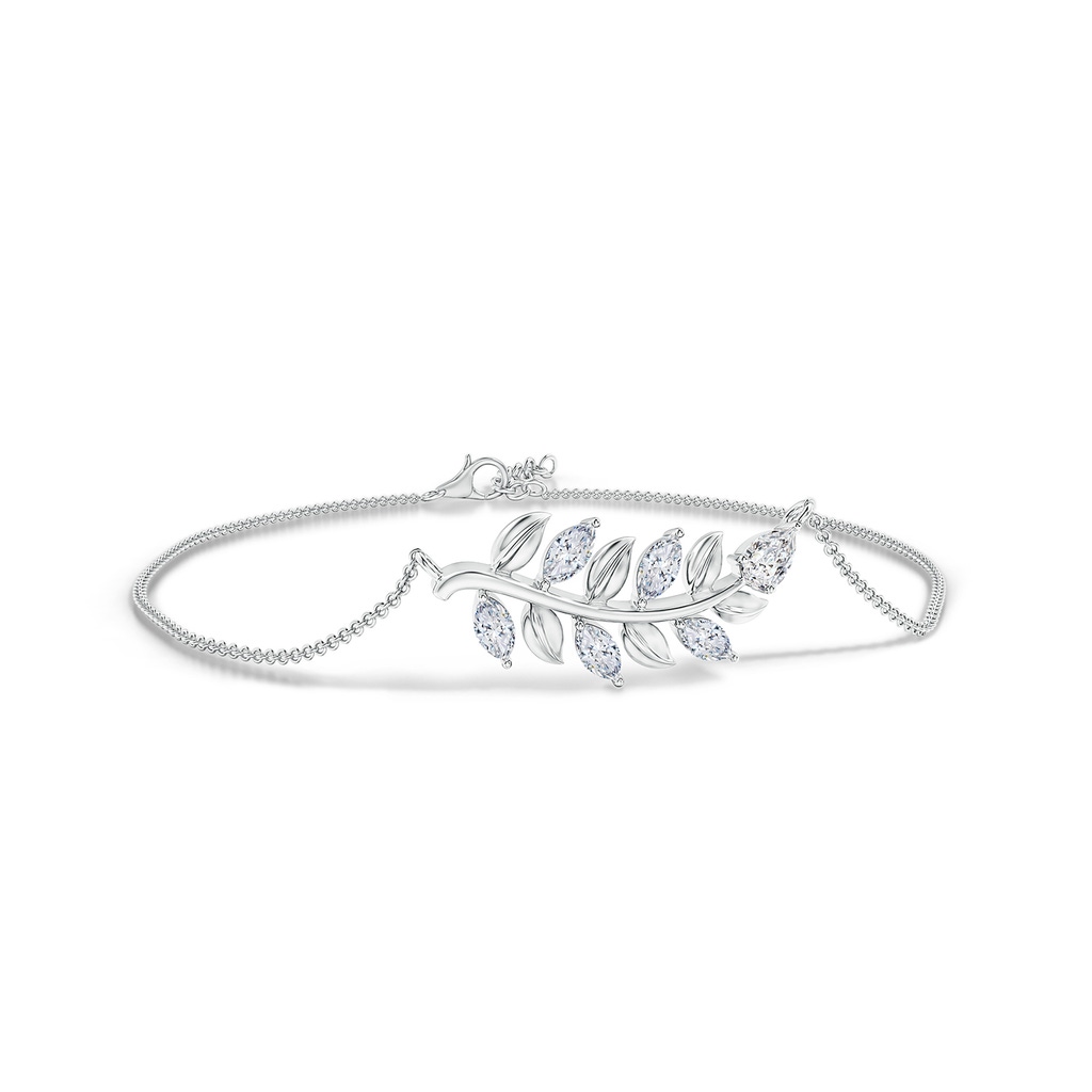 5x3mm HSI2 Pear & Marquise Diamond Olive Branch Bracelet in White Gold