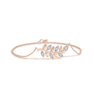 5x3mm IJI1I2 Pear & Marquise Diamond Olive Branch Bracelet in Rose Gold