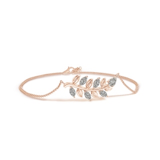 5x3mm KI3 Pear & Marquise Diamond Olive Branch Bracelet in 9K Rose Gold