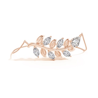 9x6mm IJI1I2 Pear & Marquise Diamond Olive Branch Bracelet in 18K Rose Gold