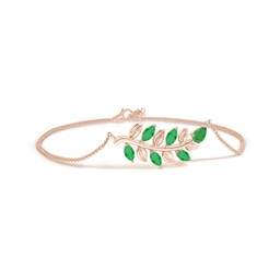 Pear Emerald Chain Bracelets