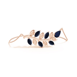 7x5mm A Pear and Marquise Sapphire Olive Branch Bracelet in 18K Rose Gold