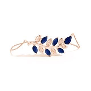7x5mm AA Pear and Marquise Sapphire Olive Branch Bracelet in 18K Rose Gold