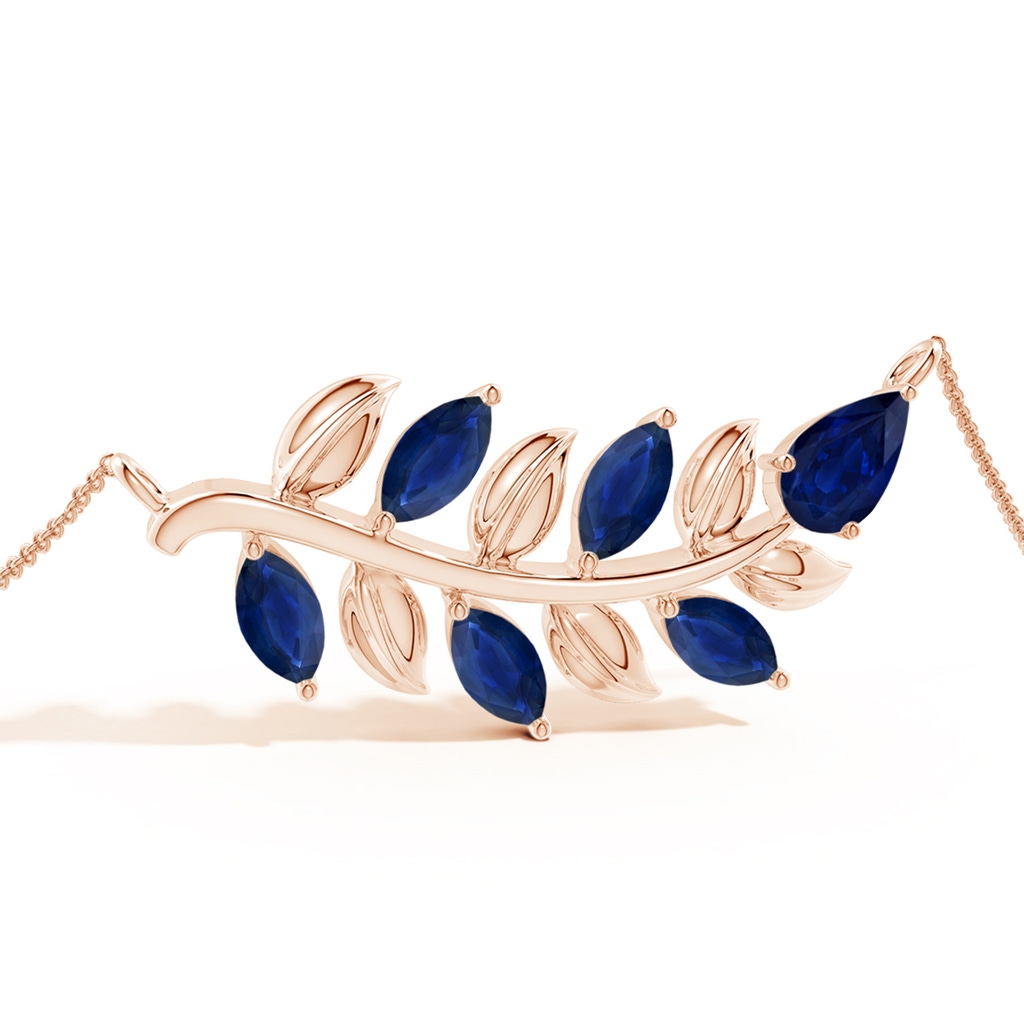 7x5mm AA Pear and Marquise Sapphire Olive Branch Bracelet in 18K Rose Gold Side 199
