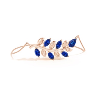 7x5mm AAA Pear and Marquise Sapphire Olive Branch Bracelet in Rose Gold