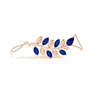 7x5mm AAAA Pear and Marquise Sapphire Olive Branch Bracelet in 18K Rose Gold